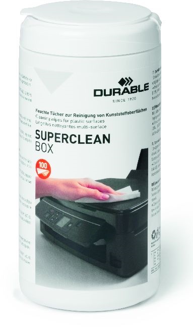 Durable SUPERCLEAN BOX 100 műanyag felületre tisztítókendő