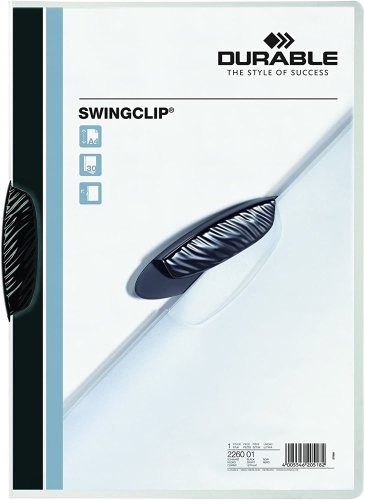 Durable Swingclip A4 30lapos fekete clip-mappa