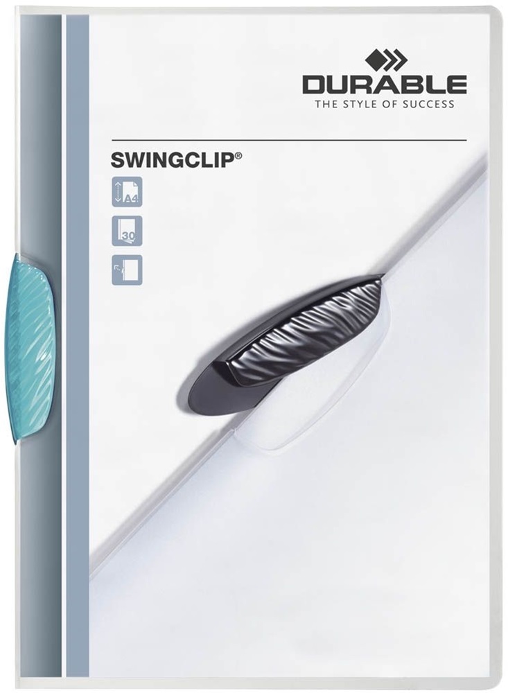 Durable Swingclip A4 30 lapos világos kék clip-mappa
