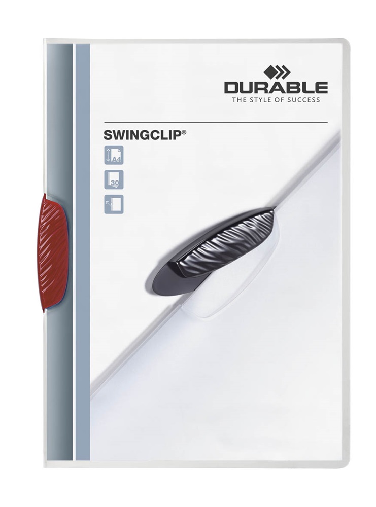 Durable Swingclip A4 30lapos piros clip-mappa