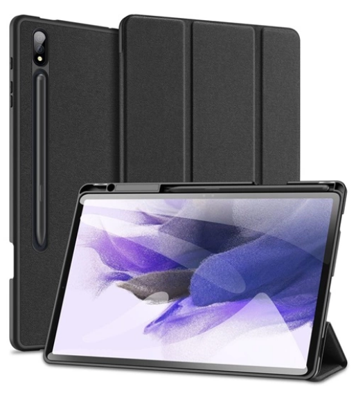 Dux Ducis GP-147070 Galaxy Tab S9 Plus LTE (SM-X816) / S9 Plus WIFI (SM-X810) fekete bőr hatású oldalra nyíló tok