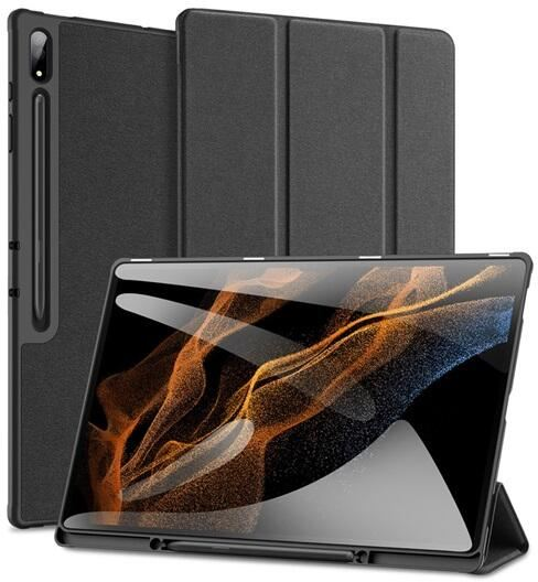 Dux Ducis GP-147076 Galaxy Tab S9 Ultra LTE (SM-X916) / S9 Ultra WIFI (SM-X910) fekete bőr hatású oldalra nyíló tok