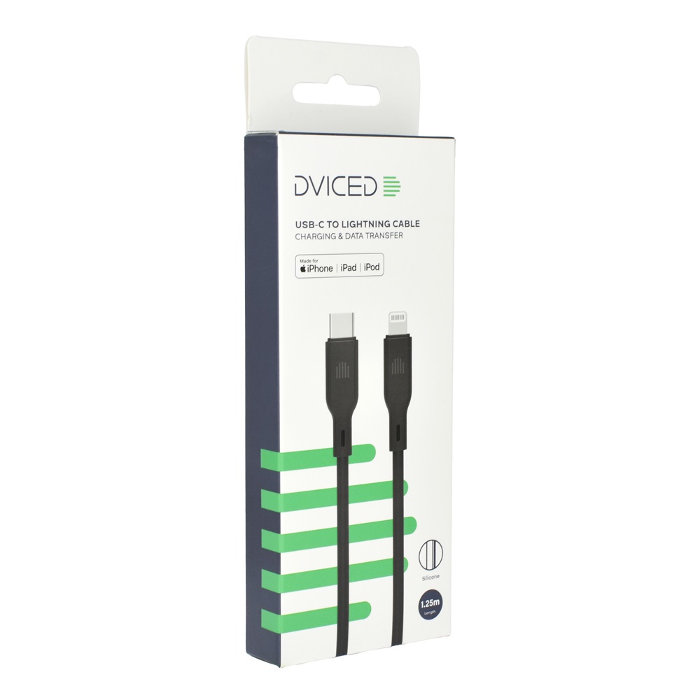 Dviced DV110003 1,25m Type-C - Lightning fekete adat- és töltőkábel