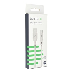 Dviced DV110006 1,25m USB A - Type-C fehér adat- és töltőkábel