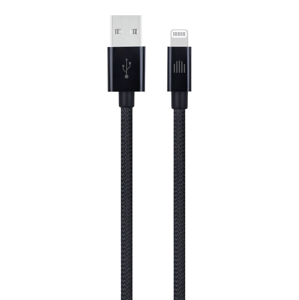 Dviced DV120001 25cm USB A - Lightning fekete szőtt borítású adat- és töltőkábel