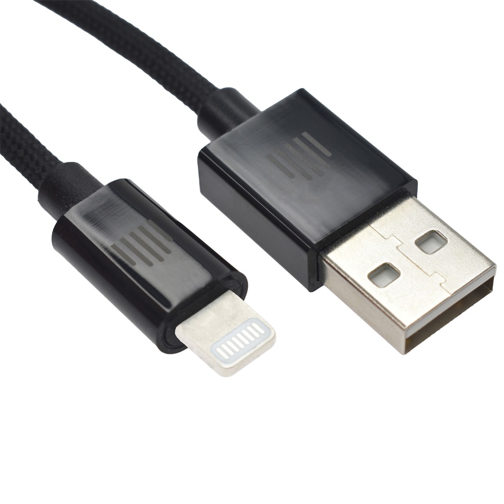 Dviced DV120001 25cm USB A - Lightning fekete szőtt borítású adat- és töltőkábel