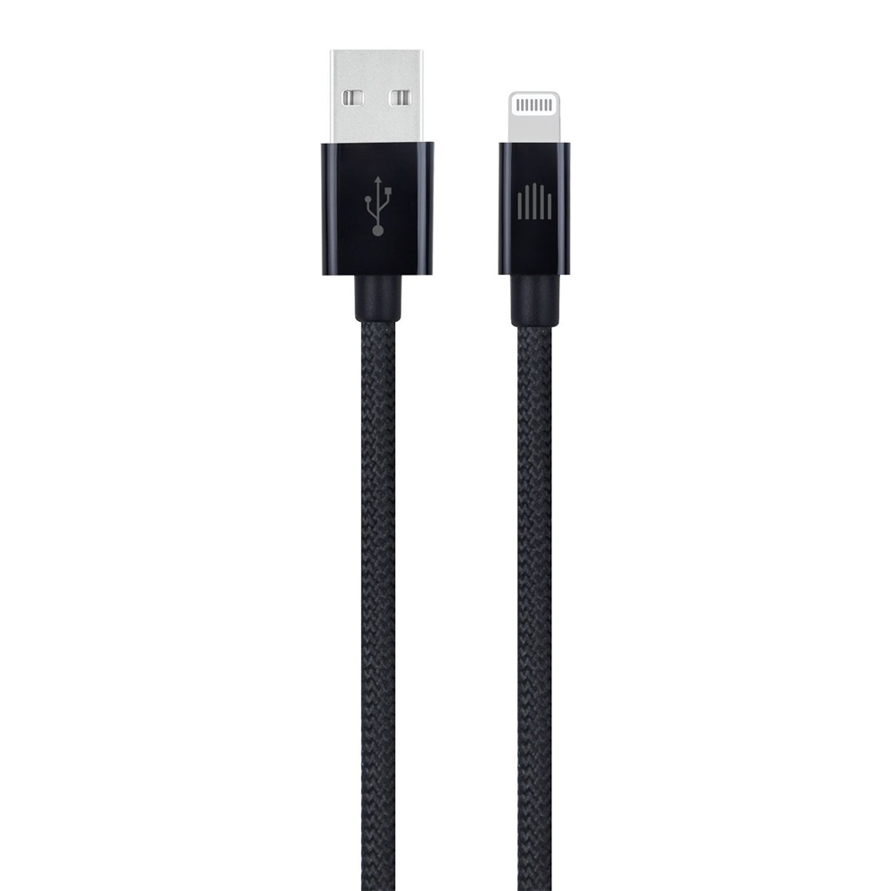 Dviced DV120002 1,25m USB A - Lightning fekete szőtt borítású adat- és töltőkábel