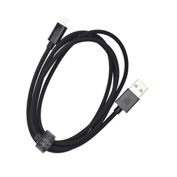 Dviced DV120002 1,25m USB A - Lightning fekete szőtt borítású adat- és töltőkábel