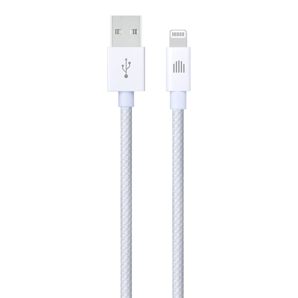Dviced DV120003 1,25m USB A - Lightning fehér szőtt borítású adat- és töltőkábel