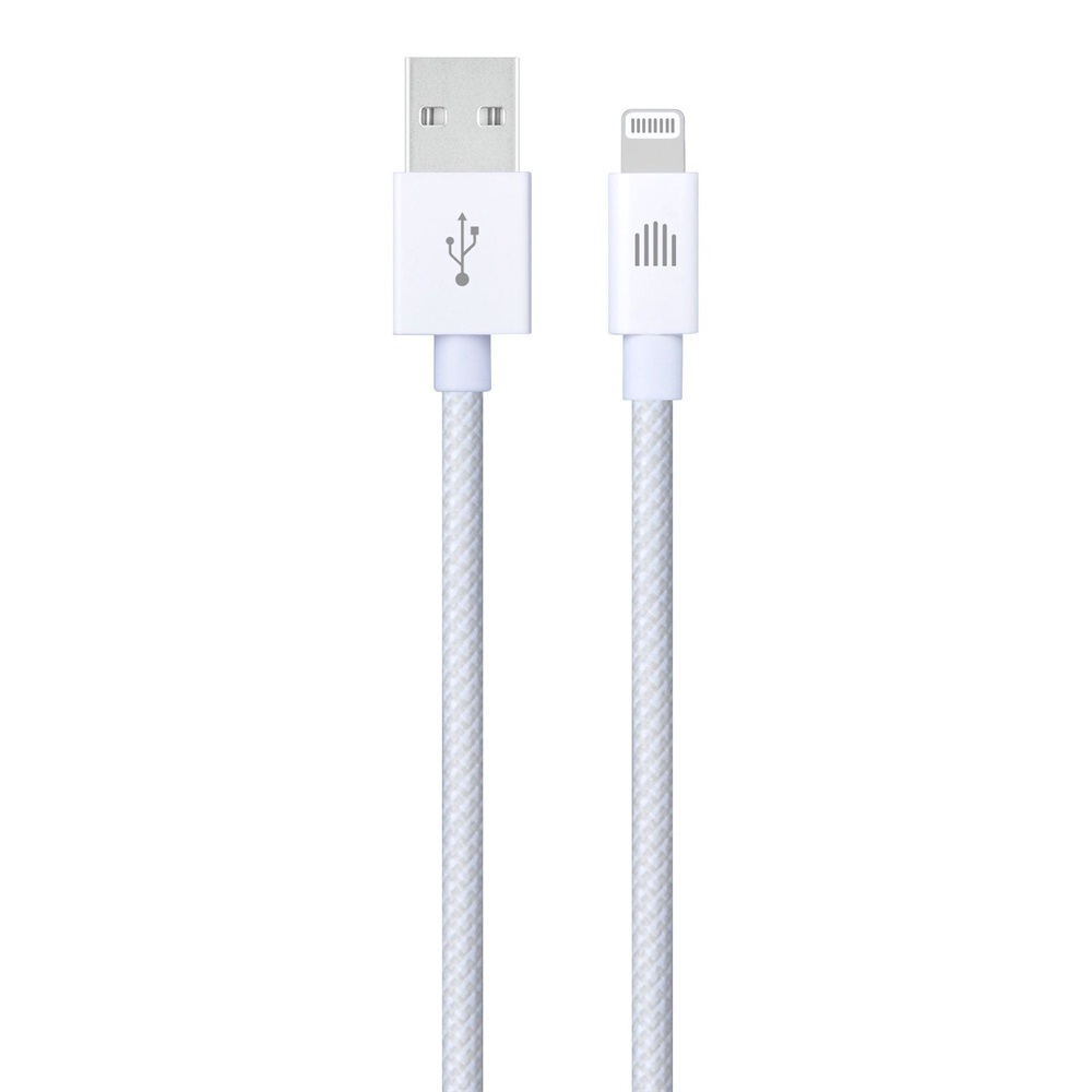 Dviced DV120003 1,25m USB A - Lightning fehér szőtt borítású adat- és töltőkábel