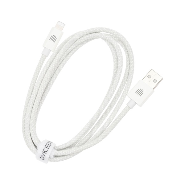 Dviced DV120003 1,25m USB A - Lightning fehér szőtt borítású adat- és töltőkábel