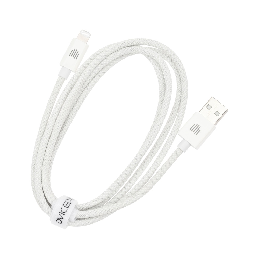 Dviced DV120003 1,25m USB A - Lightning fehér szőtt borítású adat- és töltőkábel
