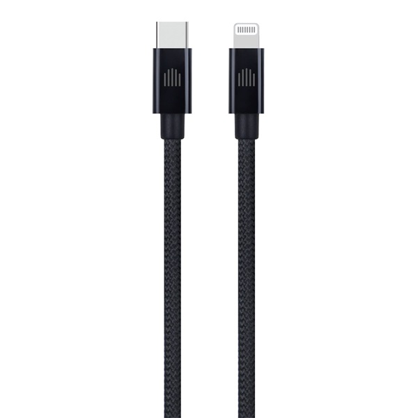 Dviced DV120004 25cm Type-C - Lightning fekete szőtt borítású adat- és töltőkábel