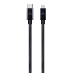 Dviced DV120004 25cm Type-C - Lightning fekete szőtt borítású adat- és töltőkábel
