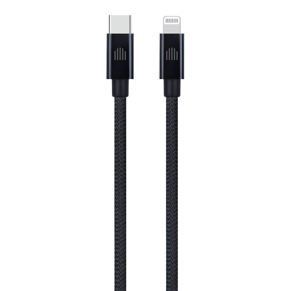 Dviced DV120004 25cm Type-C - Lightning fekete szőtt borítású adat- és töltőkábel