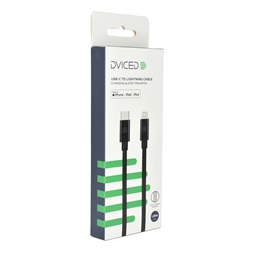 Dviced DV120005 1,25m Type-C - Lightning fekete szőtt borítású adat- és töltőkábel