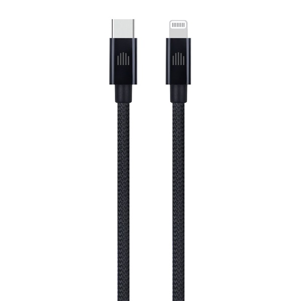 Dviced DV120005 1,25m Type-C - Lightning fekete szőtt borítású adat- és töltőkábel