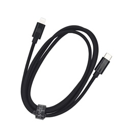 Dviced DV120005 1,25m Type-C - Lightning fekete szőtt borítású adat- és töltőkábel