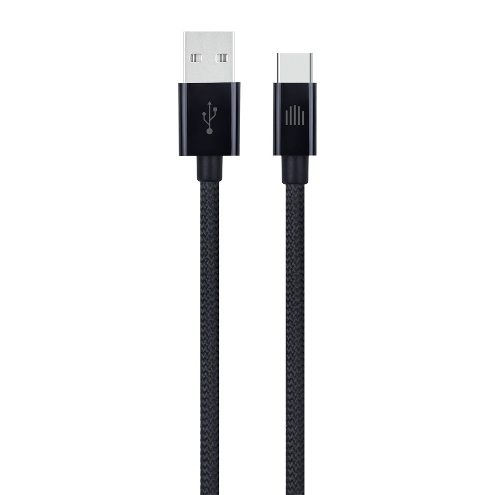 Dviced DV120007 1,25m USB A - Type-C fekete szőtt borítású adat- és töltőkábel