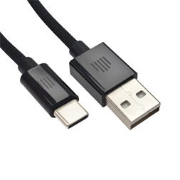 Dviced DV120007 1,25m USB A - Type-C fekete szőtt borítású adat- és töltőkábel