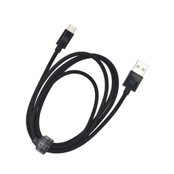 Dviced DV120007 1,25m USB A - Type-C fekete szőtt borítású adat- és töltőkábel