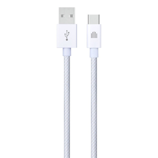 Dviced DV120008 1,25m USB A - Type-C fehér szőtt borítású adat- és töltőkábel