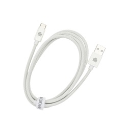 Dviced DV120008 1,25m USB A - Type-C fehér szőtt borítású adat- és töltőkábel