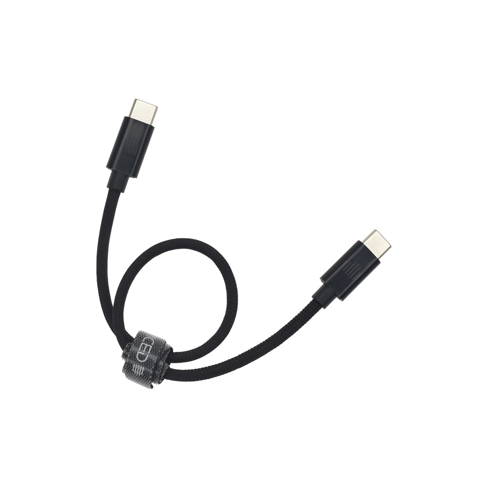 Dviced DV120009 25cm Type-C fekete szőtt borítású adat- és töltőkábel