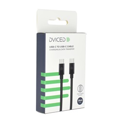 Dviced DV120009 25cm Type-C fekete szőtt borítású adat- és töltőkábel