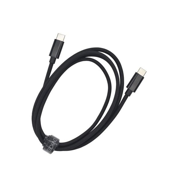 Dviced DV120010 1,25m Type-C fekete szőtt borítású adat- és töltőkábel