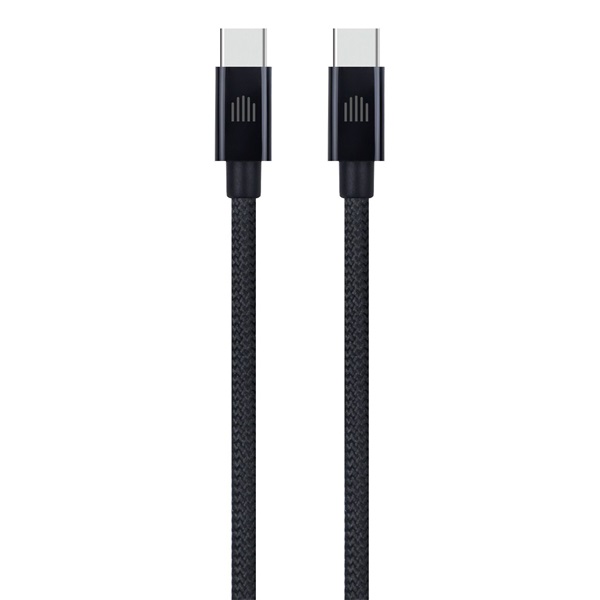 Dviced DV120012 2m Type-C fekete szőtt borítású adat- és töltőkábel