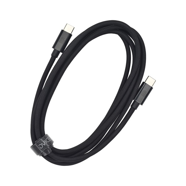 Dviced DV120012 2m Type-C fekete szőtt borítású adat- és töltőkábel