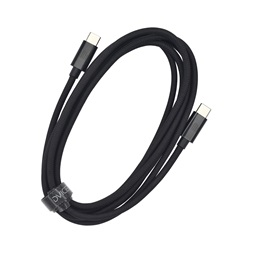 Dviced DV120012 2m Type-C fekete szőtt borítású adat- és töltőkábel