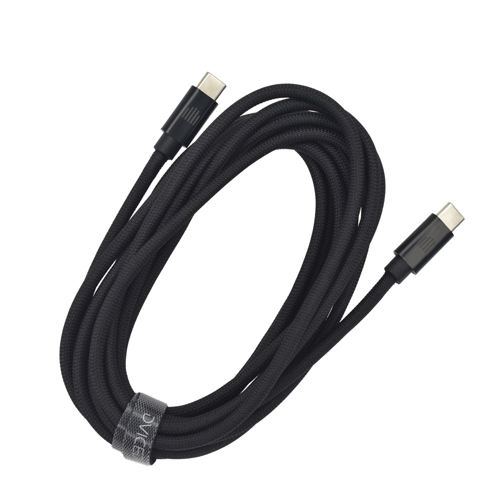 Dviced DV120013 3m Type-C fekete szőtt borítású adat- és töltőkábel