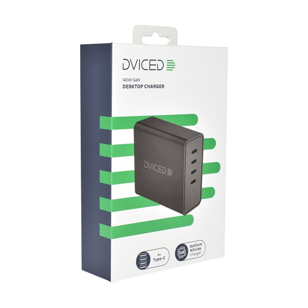 Dviced DV211002 140W 4xType-C GaN fekete asztali töltő