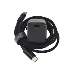 Dviced DV221005 30W Type-C GaN fekete hálózati töltő + Type-C kábel