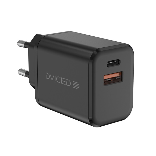Dviced DV221009 35W USB/Type-C GaN fekete hálózati töltő + Type-C kábel