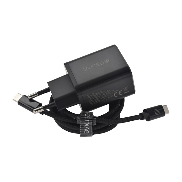 Dviced DV221009 35W USB/Type-C GaN fekete hálózati töltő + Type-C kábel