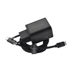 Dviced DV221009 35W USB/Type-C GaN fekete hálózati töltő + Type-C kábel