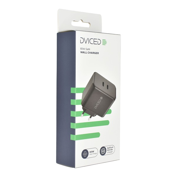 Dviced DV221010 65W 2xType-C GaN fekete hálózati töltő