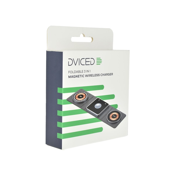 Dviced DV230001 15W 3in1 összecsukható fekete/réz vezeték nélküli töltő állomás