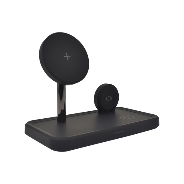Dviced DV230005 15W 3in1 fekete vezeték nélküli töltő állomás + adapter & kábel