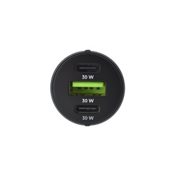 Dviced DV250003 60W 2xType-C/USB szürke autós töltő