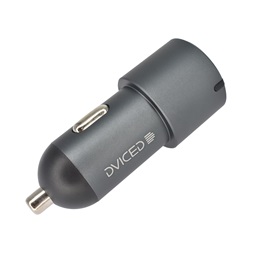 Dviced DV250003 60W 2xType-C/USB szürke autós töltő