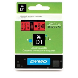 Dymo D1 19mmx3,5m fekete/piros feliratozógép szalag