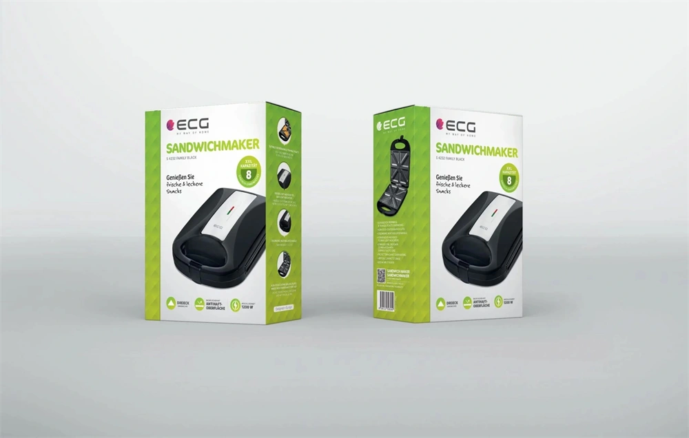 ECG S 4232 Family fekete szendvicssütő
