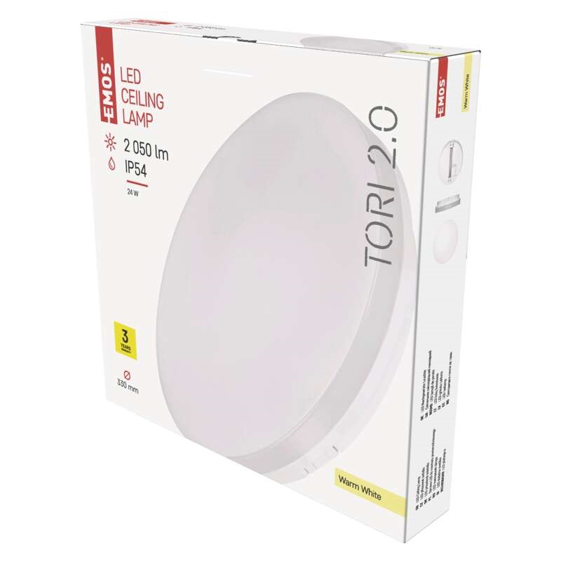 EMOS ZM4122 TORI kör alakú 24W IP54 WW LED mennyezeti lámpa