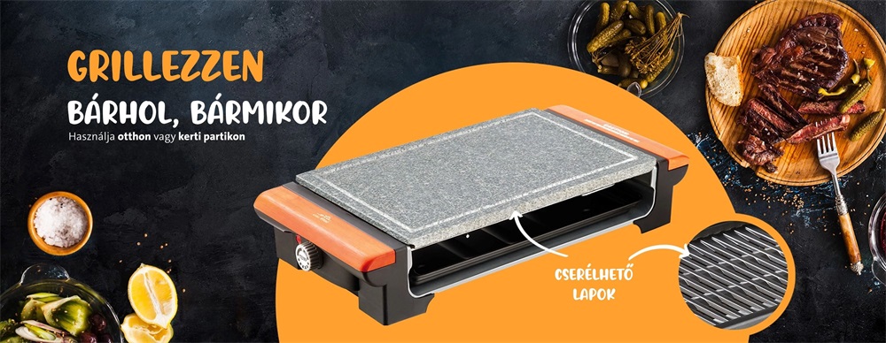 ETA Vital 116290000 fekete-fa asztali elektromos grill