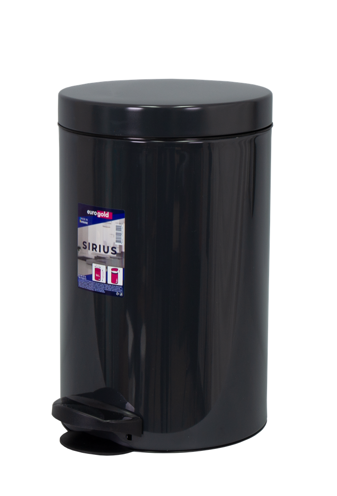EUROGOLD SIRIUS 14l 40x25cm antracit szürke pedálos szemetes