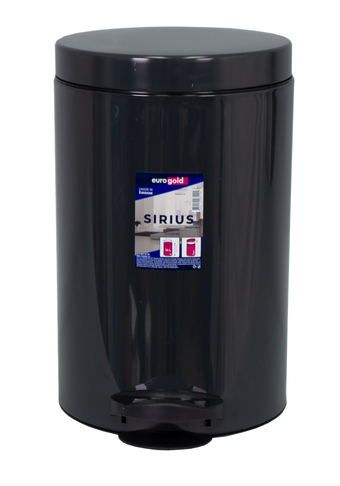 EUROGOLD SIRIUS 14l 40x25cm antracit szürke pedálos szemetes